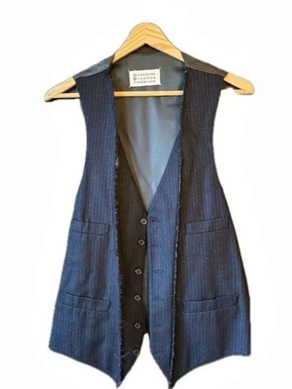 Maison Margiela’s 0 10 Line Navy Pinstriped Vest